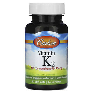 Carlson, Vitamin K2, 90 mcg, 60 Soft Gels