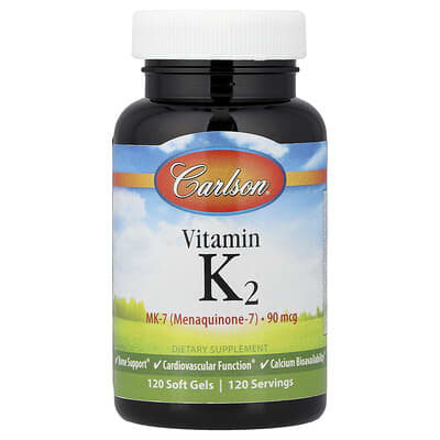 Carlson, Vitamin K2, 90 mcg, 120 Softgels
