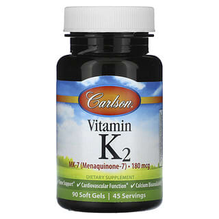 Carlson, Vitamin K2, 90 mcg, 90 Soft Gels