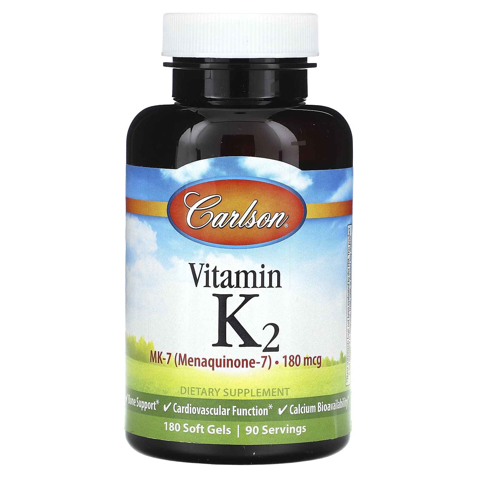 Carlson, Vitamin K2, 180 Mcg, 180 Soft Gels (90 Mcg Per Soft Gel)