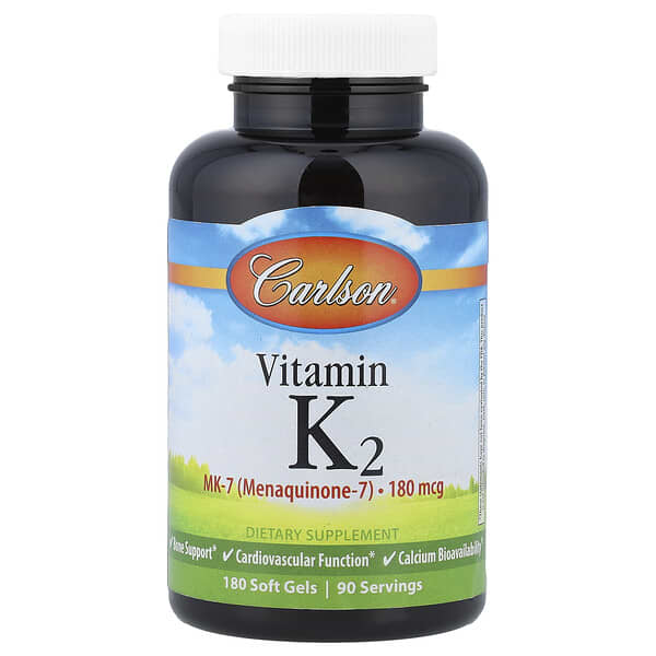 Vitamin K2, 180 Soft Gels (90 mcg per Soft Gel)