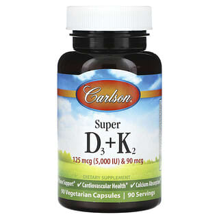 Carlson, Super D3 + K2, 90 Vegetarian Capsules