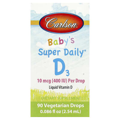 Carlson, KBaby's Super Daily® D3, 0.086 fl oz (2.54 ml)