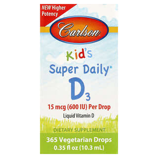 Carlson, Kid's Super Daily® D3, 10,3 мл (0,35 рідк. унції)