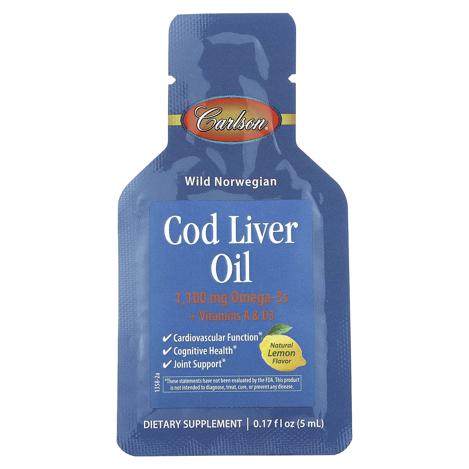 Carlson, Wild Norwegian Cod Liver Oil, Natural Lemon, 15 Liquid Packets