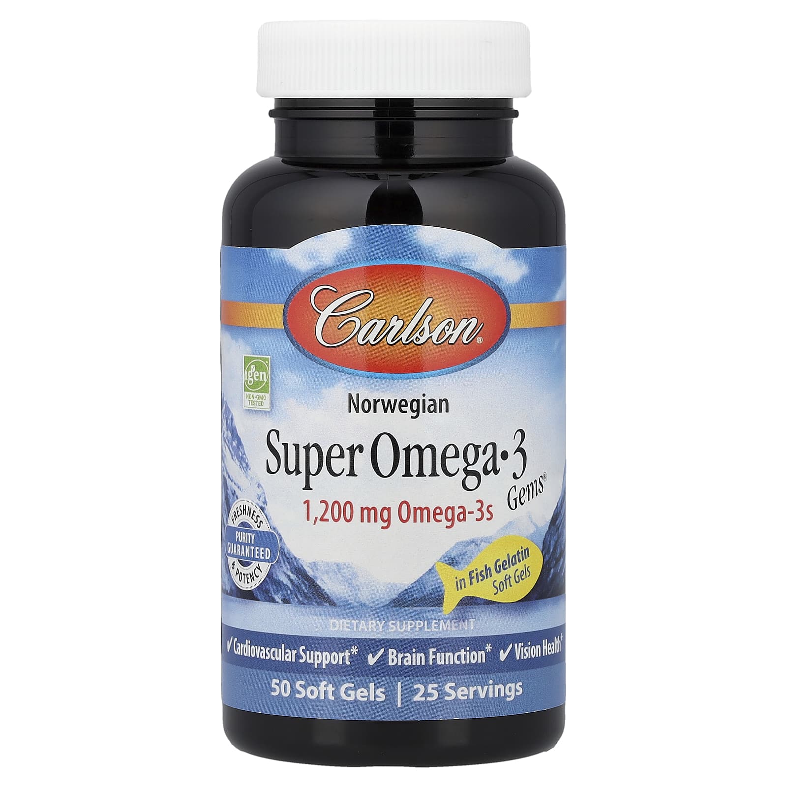 Carlson, Super Omega-3 Gems®, омега-з из норвежской рыбы, 50 капсул