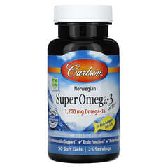 Carlson, Super Omega-3 Gems, 1,200 mg, 50 Soft Gels (600 mg per Soft Gel)
