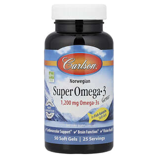Carlson, Super Omega-3 edelstenen, 50 zachte gels