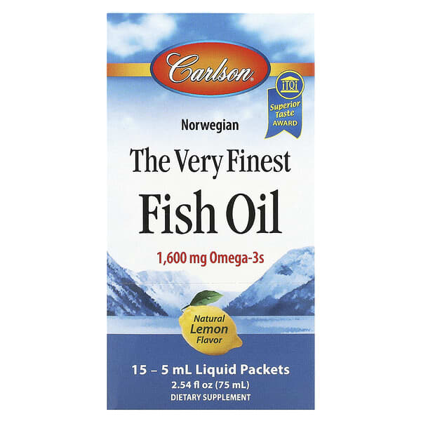 Carlson, Norwegian The Very Finest Fish Oil, Natural Lemon, 1,600 mg