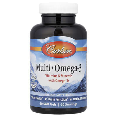Carlson, Multi + Omega-3, 60 Soft Gels
