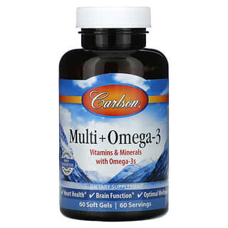 Carlson, Multi + Oméga-3, 60 capsules molles