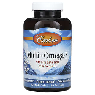 Carlson, Multi + Oméga-3, 120 capsules molles