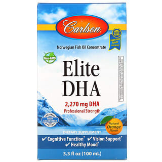 Carlson Labs, Elite DHA, Naranja natural, 2270 mg, 100 ml (3,3 oz. Líq.)