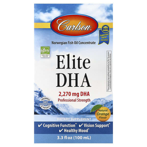Elite DHA, Natural Orange, 3.3 fl oz (100 ml)