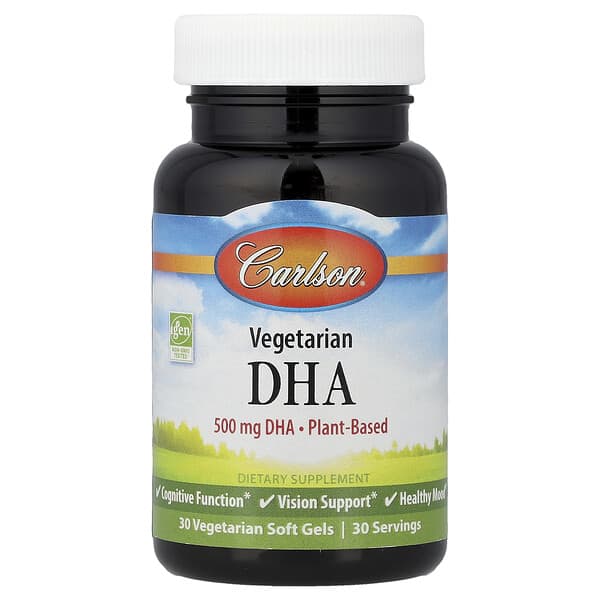 Carlson Vegetarian DHA, 500 mg, 30 Vegetarian Soft Gels