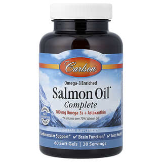 Carlson, Omega-3 Enriched Salmon Oil Complete, 60 Soft Gels