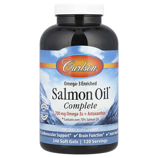 Carlson, Olio di salmone completo con omega 3, 240 capsule molli