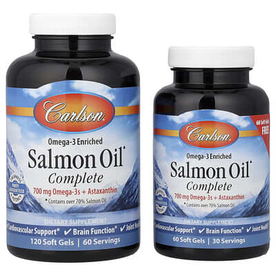 Carlson, Huile de saumon complète, 120 capsules à enveloppe molle