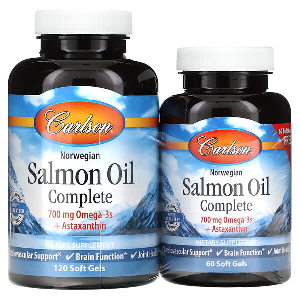 Carlson‏, Norwegian, Salmon Oil Complete, 120 + 60 Free Soft Gels