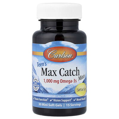 Carlson, Teen's Max Catch Minis, 30 Softgels