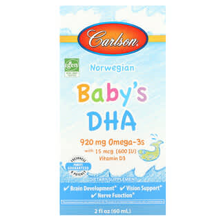 كارلسون‏, Baby's DHA, 1,100 mg Omega-3s with Vitamin D3, 2 fl oz (60 ml)