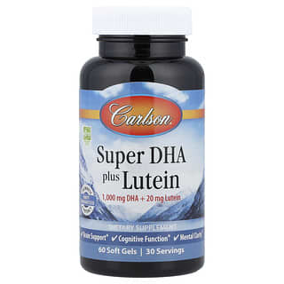Carlson, Super DHA Plus Lutein, 60 Soft Gels