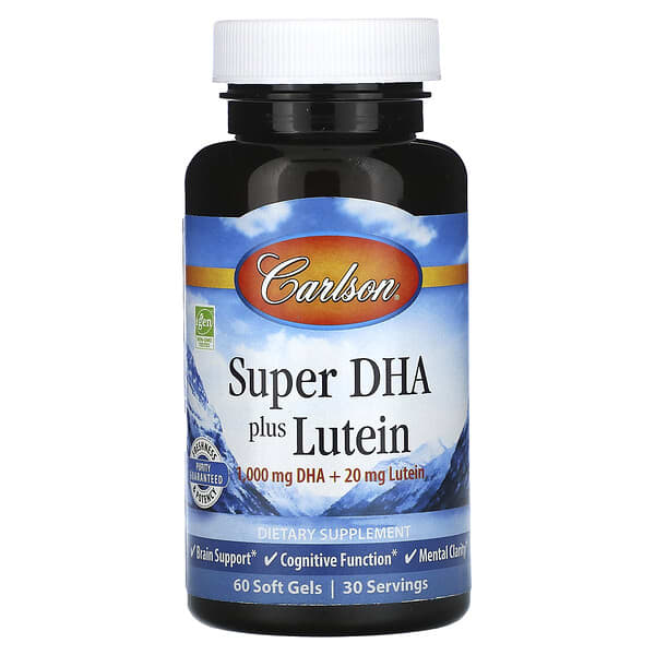 Carlson, Super DHA Plus Lutein, 60 Soft Gels