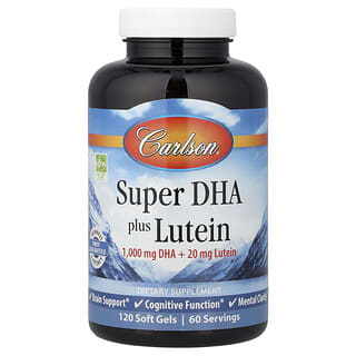 Carlson, Super DHA Plus Lutein, DHA und Lutein, 120 Weichkapseln