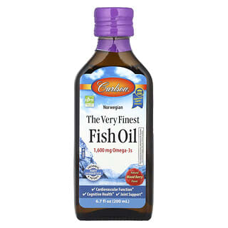 Carlson, Norwegian, The Very Finest Fish Oil, natürlich gemischte Beeren, 1.600 mg, 200 ml 6,7 fl. oz.