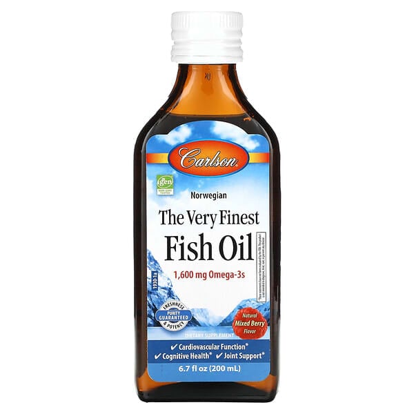 Carlson‏, Norwegian, The Very Finest Fish Oil, Natural Mixed Berry, 1,600 mg, 6.7 fl oz (200 ml)