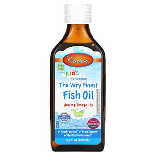 Carlson Labs, Kids, The Very Finest Fish Oil, Frutos Silvestres Naturais, 800 mg, 200 ml (6,7 fl oz)