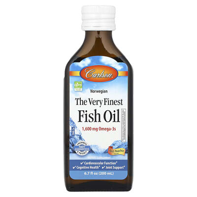 Carlson, Norway, Premium Fish Oil, Peach Flavor, 6.7 fl oz (200 ml)