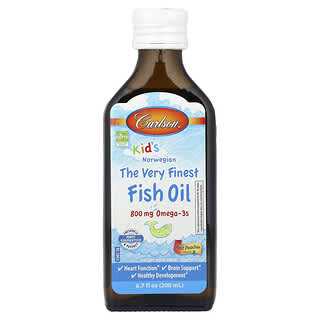 Carlson, Kid's, Norwegian, The Very Finest Fish Oil, Just Peachie, 800 mg, 6.7 fl oz (200 ml)