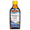 Omega-3 脂肪酸 + D3 和 K2，天然檸檬味，1430 毫克，6.7 液量盎司（200 毫升）