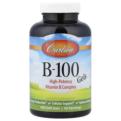 Carlson, B-100 Gel, 100 Softgels
