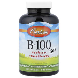 Carlson, B-100, 100 cápsulas blandas