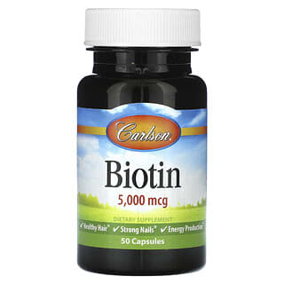 Carlson, Biotina, 5000 mcg, 50 cápsulas