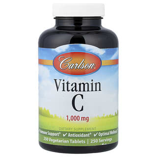 Carlson, Vitamin C, 1,000 mg, 250 Vegetarian  Tablets