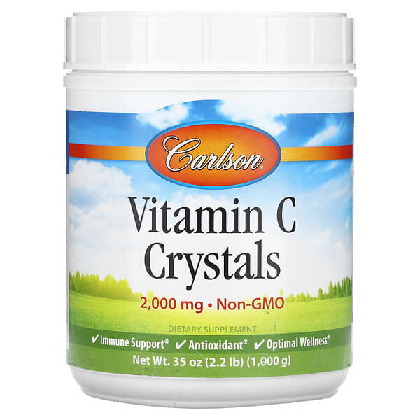 Carlson, 維生素 C 結晶，2000 毫克，2.2 lb（1,000 克）
