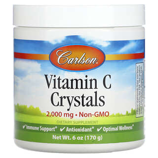 Carlson, 維生素 C 結晶，2000 毫克，6 盎司（170 克）