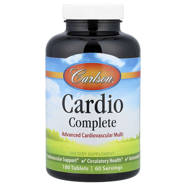 Carlson Cardio Complete, Advanced Cardiovascular Multi, 180 Tablets