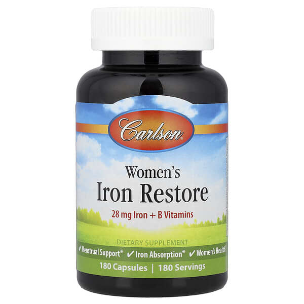 Carlson Women's Iron Restore, 180 Capsules