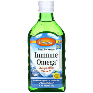Carlson Labs, Immune Omega, Натуральный лимон, 8,4 жидких унций (250 мл)