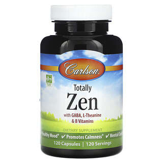 Carlson, Totally Zen with GABA，L-茶氨酸和 B 族维生素，120 粒胶囊