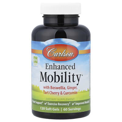 Carlson, Enhanced Mobility® (with Frankincense, Ginger, Tart Cherry, Curcumin), 120 Softgels