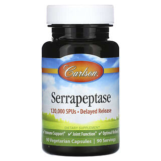 Carlson, Serrapeptase, Delayed Release, 120,000 SPUs, 90 Vegetarian Capsules