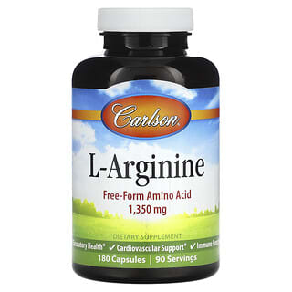 Carlson, L-аргинин, 1350 мг, 180 капсул (675 мг в 1 капсуле)