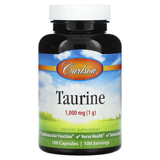 Carlson, Taurina, Suplemento alimentario, 1000 mg, 100 cápsulas