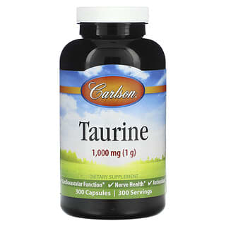 Carlson, Taurina, 1000 mg, 300 cápsulas