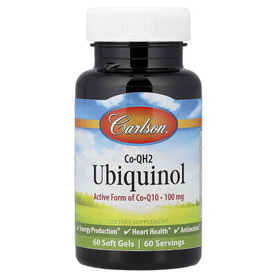 Carlson, CoQH2 Ubiquinol, 100 mg, 60 Softgels